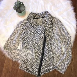 LUCKY BRAND | Sweater Jacket Black Cream Women’s Size Large